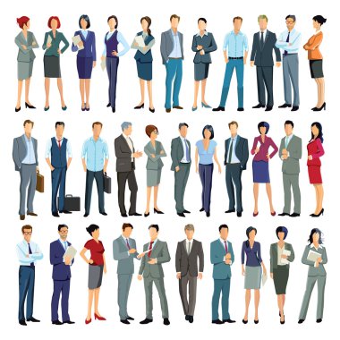 large group of business people clipart
