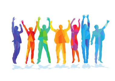 Renkler neşeli Skordan insanlar