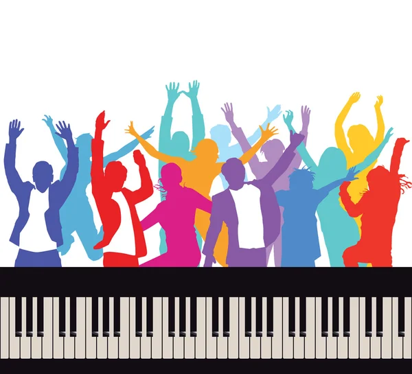 People in a concert — Stock Vector