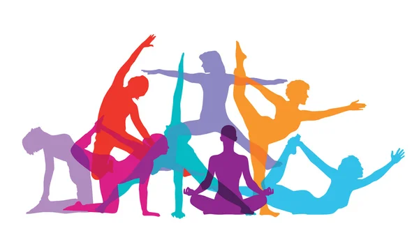 Gymnastique et remise en forme, yoga — Image vectorielle