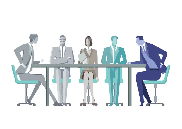 Gruppe von Geschäftsleuten an einem Konferenztisch — Stockvektor