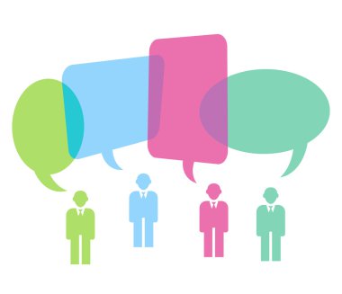 renkli konuşma balonları grubu