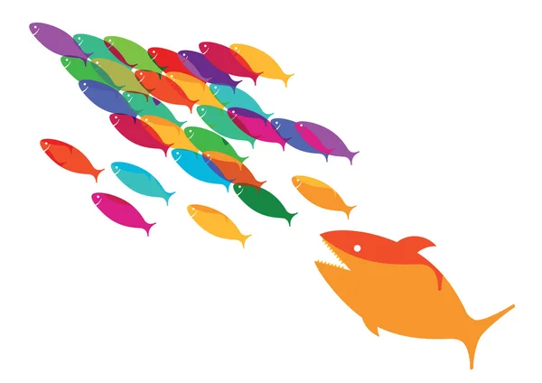 Peces en la carrera — Vector de stock