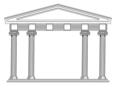 mimari sütunlar, Yunan ve Roma klasikleri - vektör illüstrasyonu