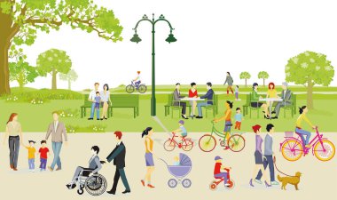 Aileler şehir parkında boş vakitlerinde rahatlayabilirler.