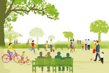 Kuşaklar şehir parkında boş vakitlerinde rahatlar.