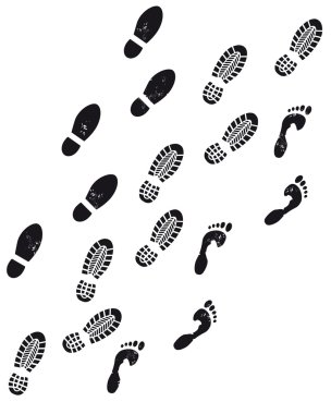 Three footprints