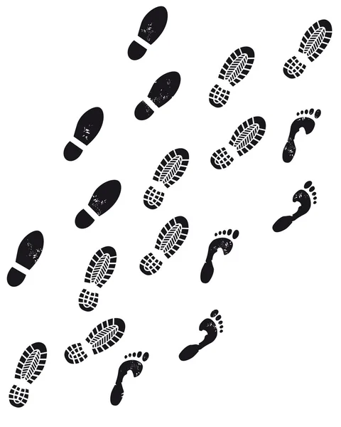 Three footprints — Stock Vector