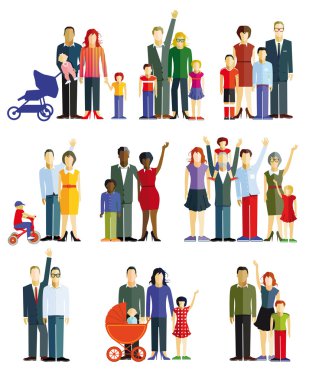 Families and couples clipart
