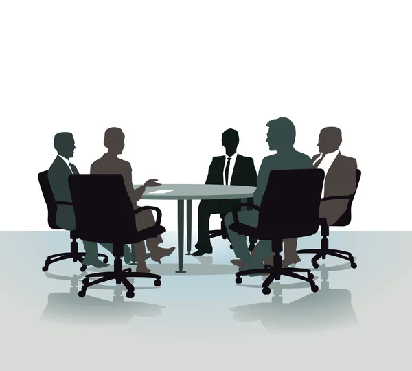 Talking on the round table — Stock Vector