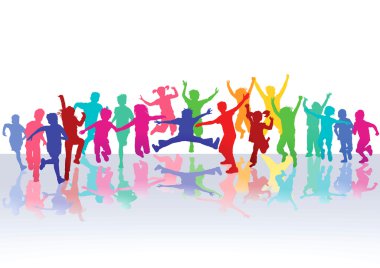 Renkli komik çocuk grubu