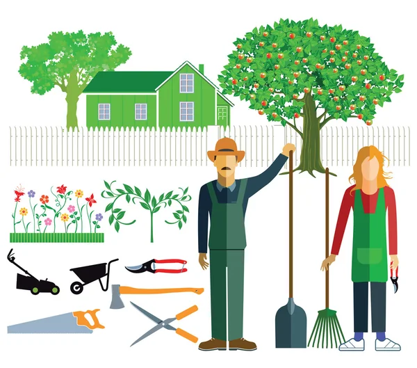 Jardiniers et jardiniers — Image vectorielle
