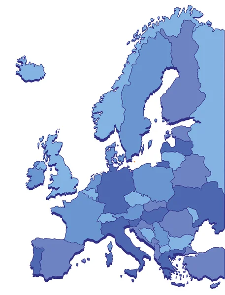 Europe carte, état, nation — Image vectorielle