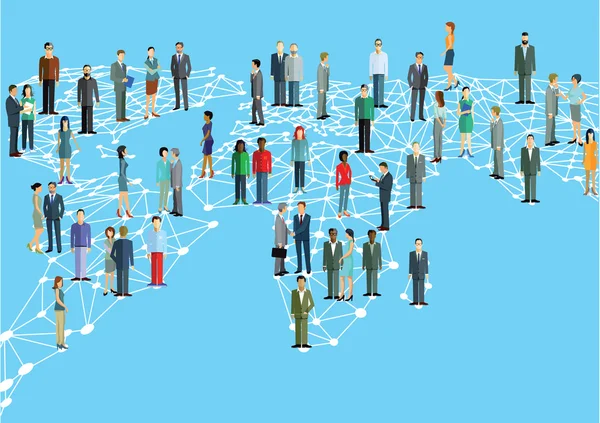 Networking Worldwide, people contact — Stock Vector