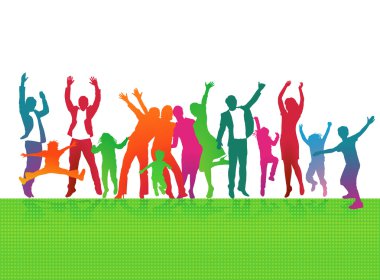 Ebeveynler ve çocuklar mutlu.