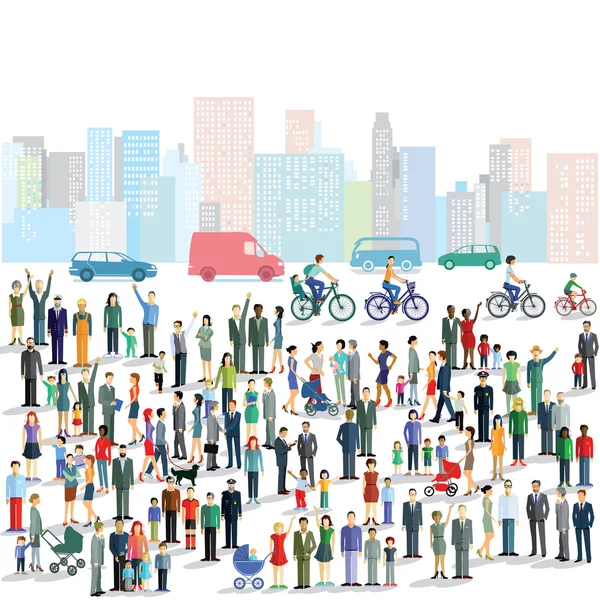 Groups of townspeople — Stock Vector