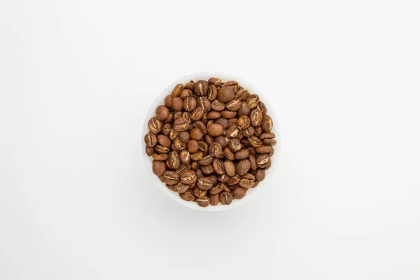 Specjalność Lekkie Palące Ziarna Kawy Kenii Białym Tle — Zdjęcie stockowe