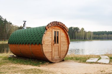 Yuvarlak varil sauna