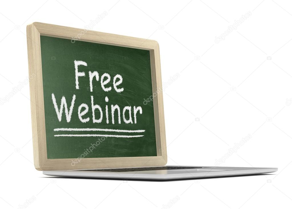 laptop with chalkboard webinar stock photo merznatalia chalkboard online free