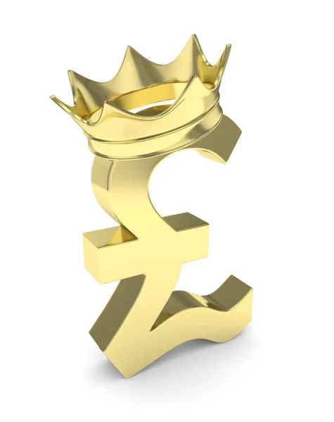 Golden pound sign with crown