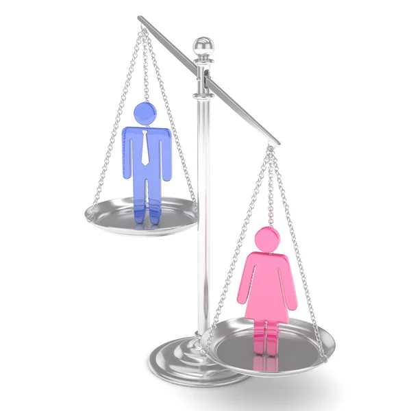 scales with man and woman