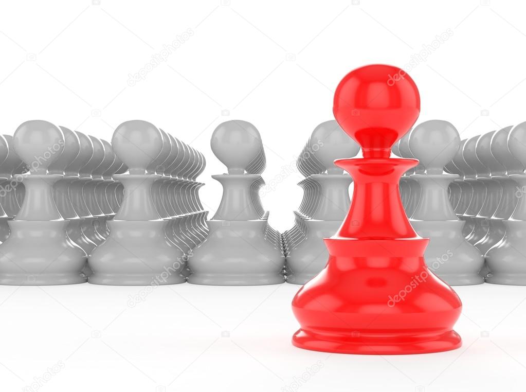 Leadership concept with red pawn — Stock Photo © merznatalia #67071471