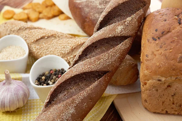 Different bread and spices — Stock Image Different bread and spices Stock Picture