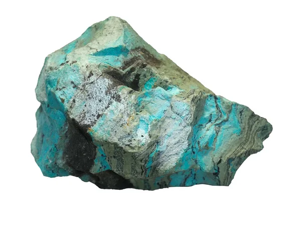 Pedra Eilat Mineral Semiprecioso Cor Azul Esverdeada Heterogênea Devido Aos Fotografias De Stock Royalty-Free