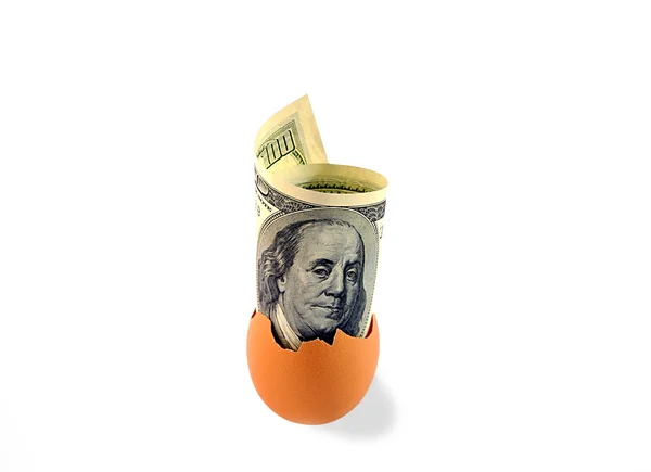 Yüz dolar yumurta kabuğu.