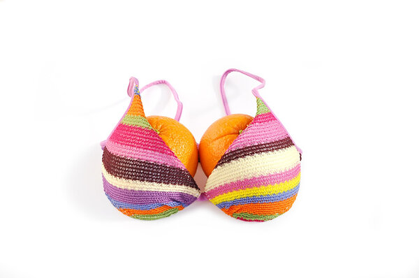 Плавки с двумя апельсинами на белом
.