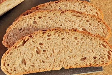 Close-up Silesian ev yapımı ekmek dilimleri.