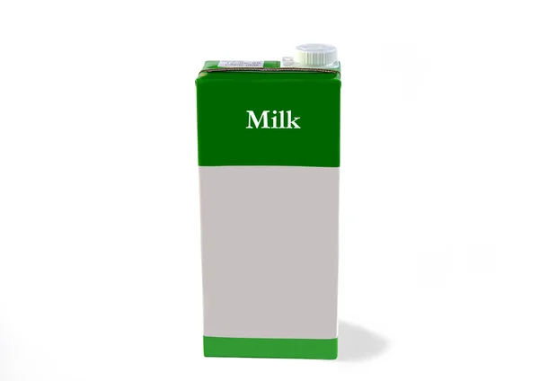 Caja de leche aislada sobre blanco con camino de recorte . — Foto de Stock