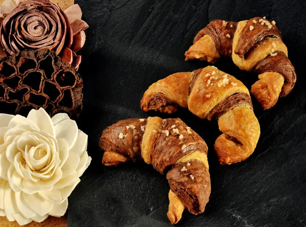 Bicolored croissant (cornetti). — Stock Photo, Image