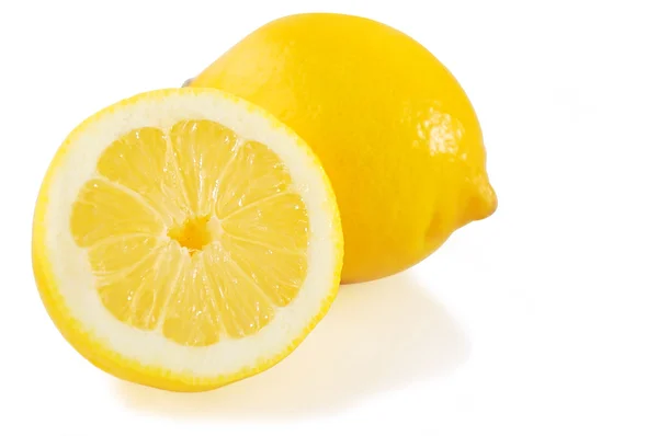 Лимони ізольовані над білим . Стокове Зображення
