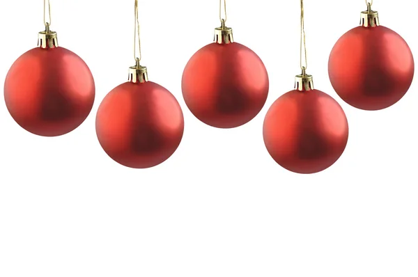 Beş Noel kırmızı topları.