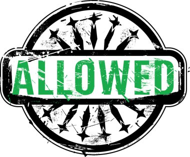 İzin verilen lastik damgası vektör çizim