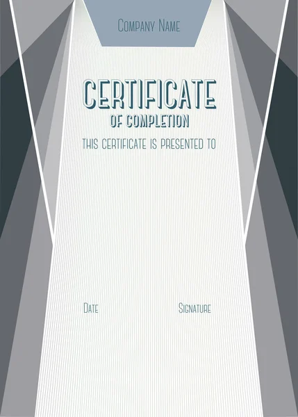 Modern Certificate of completion. Vector template — Stock Vector