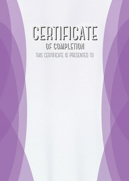 Moderne certificaat van voltooiing. Vector sjabloon — Stockvector