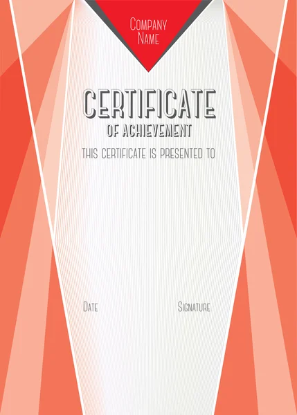 Modern Certificate of Achievement. Vector template - Stok Vektor