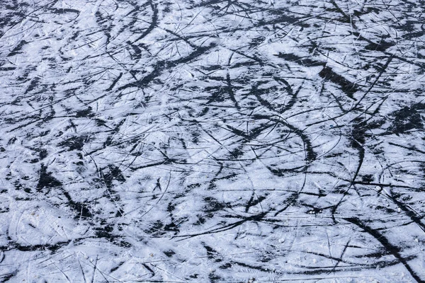 Fond de la surface de glace avec des rayures de patins — Photo