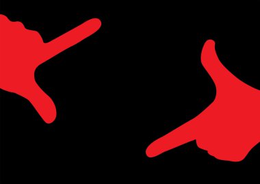 Kırmızı oluşturma yaratıcı parmak çerçeve eller