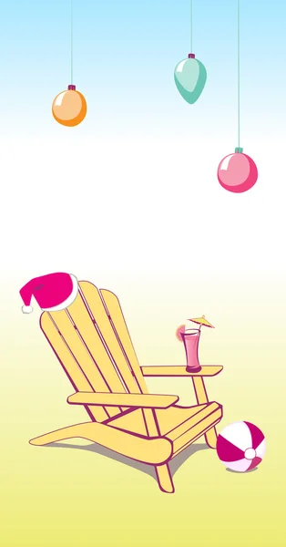 Cadeira de praia do verão de Natal — Vetor de Stock