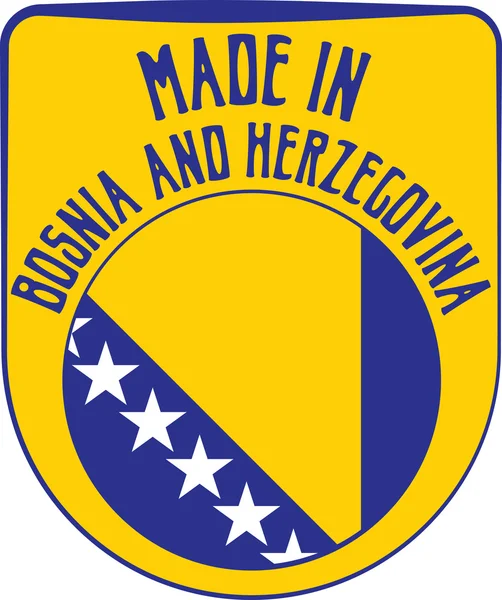 Timbre en caoutchouc fabriqué en Bosnie-Herzégovine — Image vectorielle