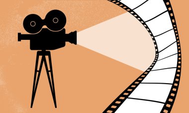 sinema kamera ve film vektör çizim