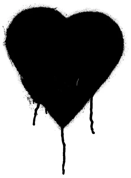 Corazón negro Graffiti — Vector de stock