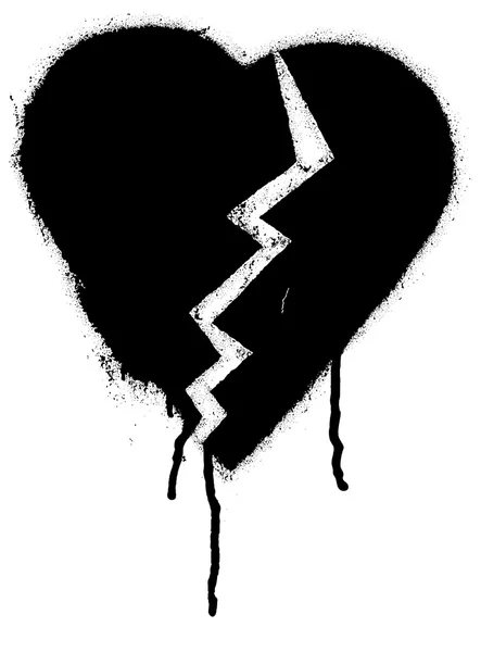Coeur brisé de graffiti — Image vectorielle