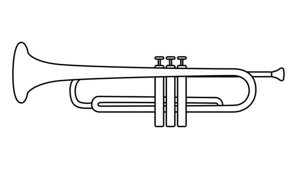 Trompette cuivrée utilisée dans la musique classique et jazz — Image vectorielle