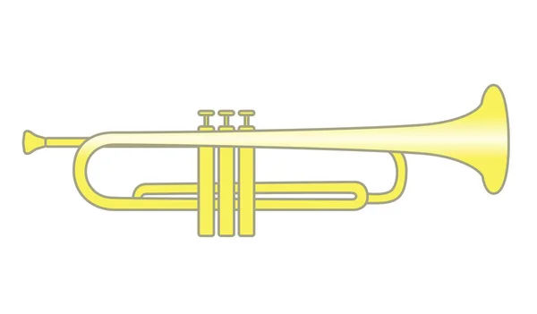 Trumpet brass instrument used in classical and jazz music — Stock Vector