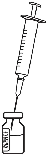 Coronavirus Covid-19 flacone di vaccino e siringa illustrazione — Vettoriale Stock