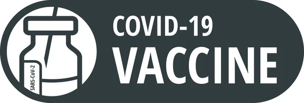 Coronavirus Covid-19 flacone di vaccino e segno della siringa — Vettoriale Stock